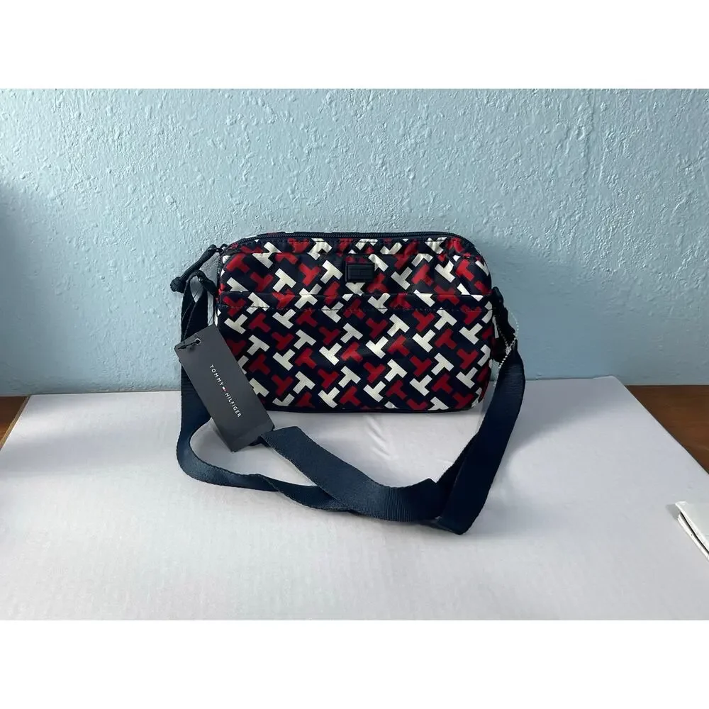 Tommy Hilfiger Logo Crossbody Bag Red White Blue Festival 4th of July Summer NWT